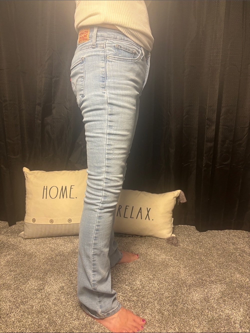 Levi's Pale Blue Straight Leg Jeans - Picture 2 of 7